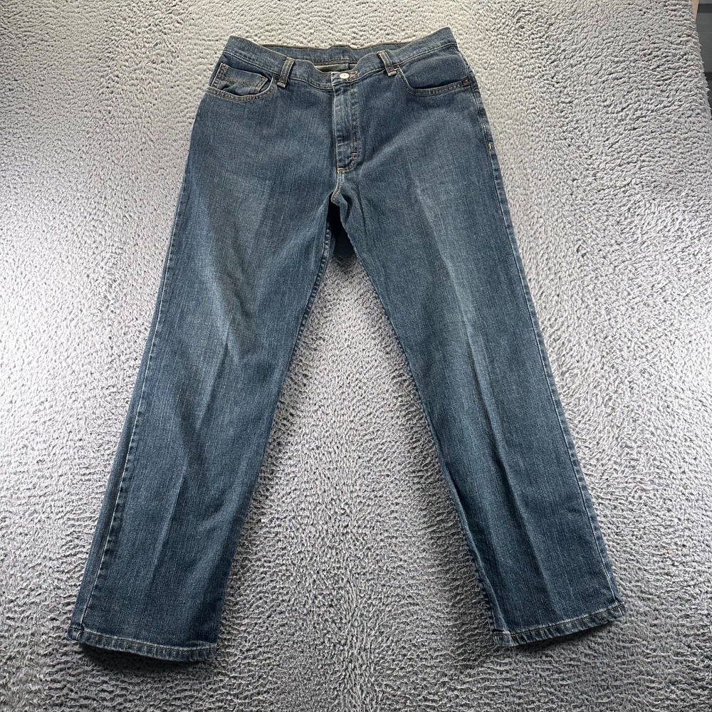Wrangler Jeans Boys 16 Blue Cotton Denim Straight Leg Stretch Workwear Utility